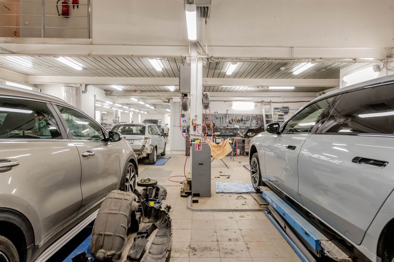 inside an auto repair shop
